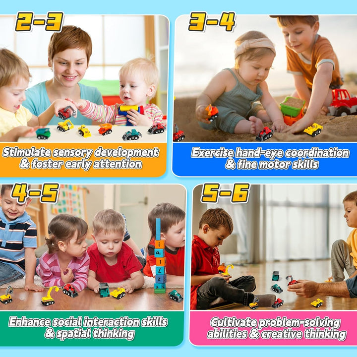 Juego de vehículos de construcción que se empujan para