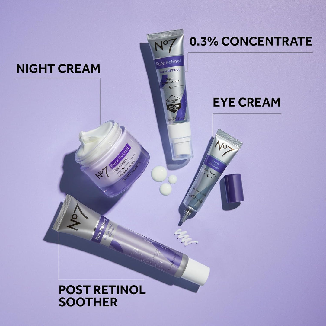 No7 Pure Retinol Night Cream - Crema de retinol que aumenta el colá...