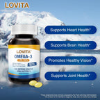 LOVITA Omega-3 Aceite de pescado 2000 mg, forma rTG, 120 mini cápsulas blandas, 120 unidades
