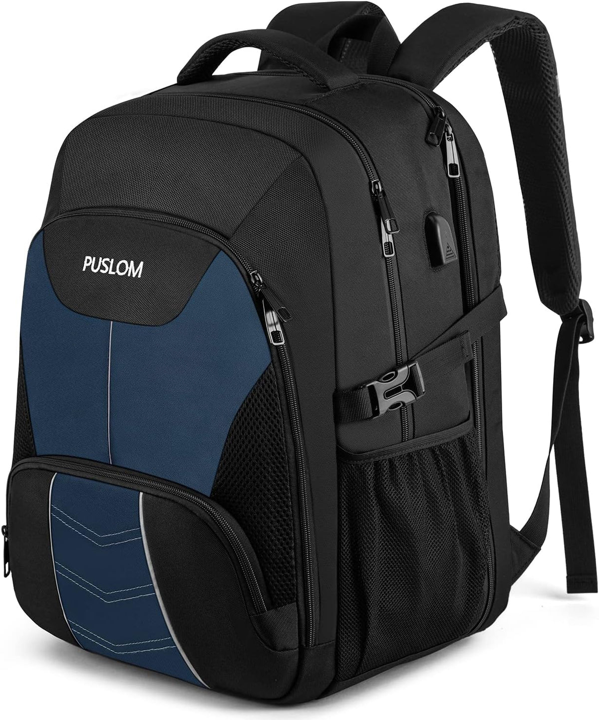 Mochila para Portátil con Puerto de Carga USB Mochila de Negocios Aprobada para Vuelos Equipaje de Mano, Azul, 18,4 pulg., Mochilas de viaje