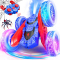 NQD - Coche de control remoto de araña - Vehículo de acrobacia RC de doble cara con rotación de 360° y luces en las ruedas, autos RC todoterreno 4WD de 2.4Ghz recargables para interiores/exteriores