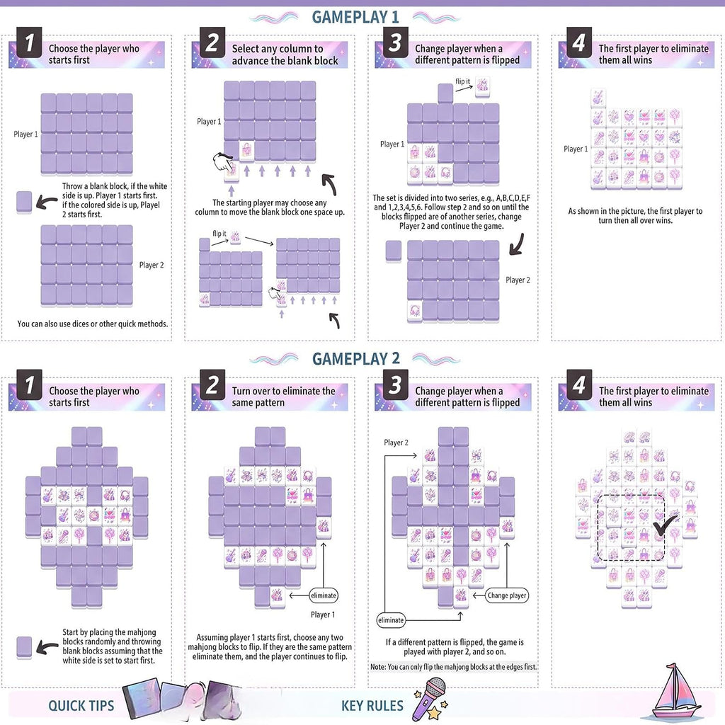 Juego de bloques Kpop Mahjong para 2 jugadores con bolsa de