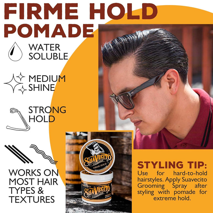 Pomada para el Cabello Suavecito de Fijación Fuerte para Hombres, 3...