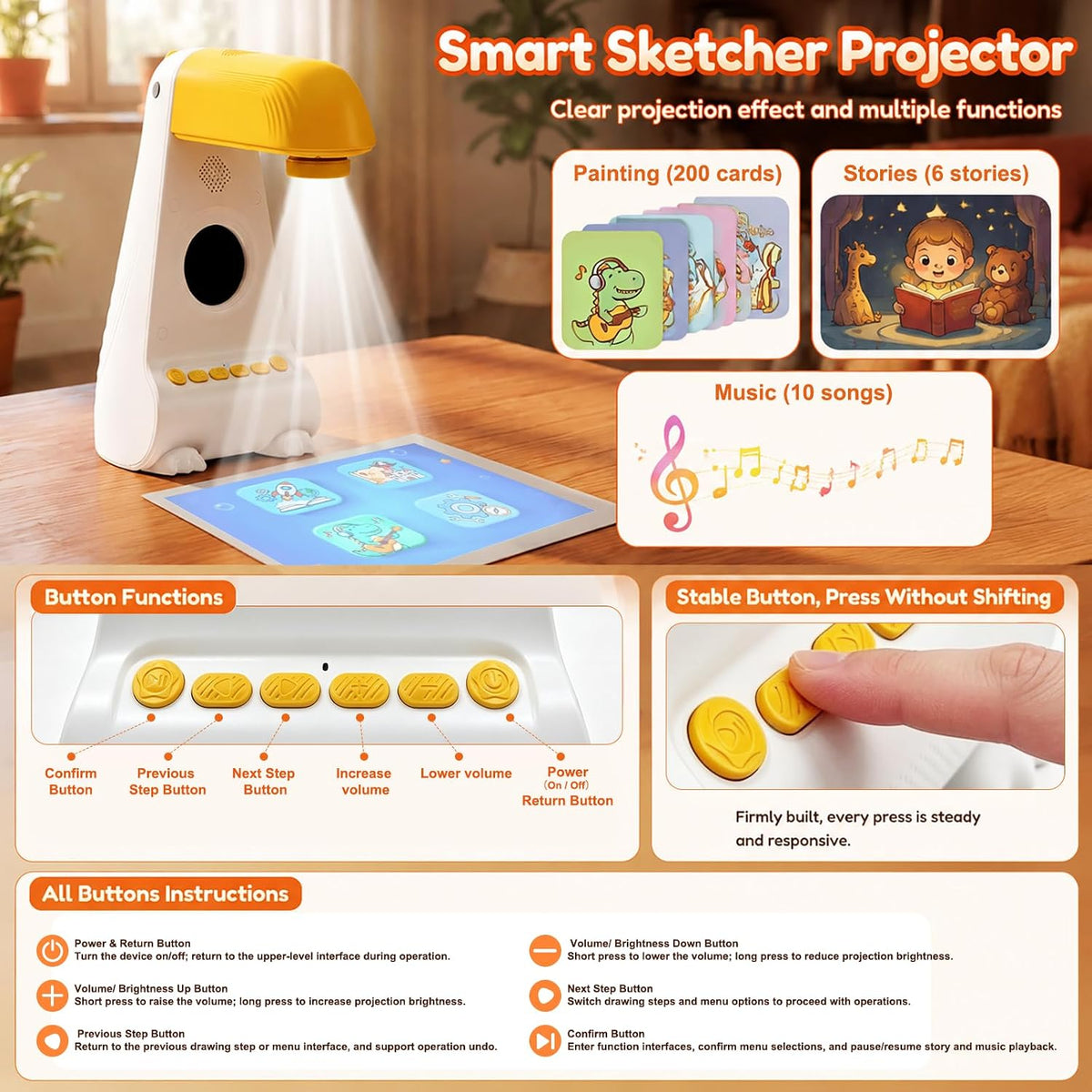 Proyector de arte Ai para trazado y dibujo, proyector inteligente para