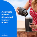 nutribullet Batidora portátil abatible con vaso aislante, inalámbrico, negro, NBPB50350AK