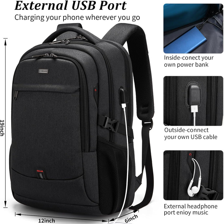 DUSLANG Mochila para portátil de 17 pulgadas para viajes, resistent...