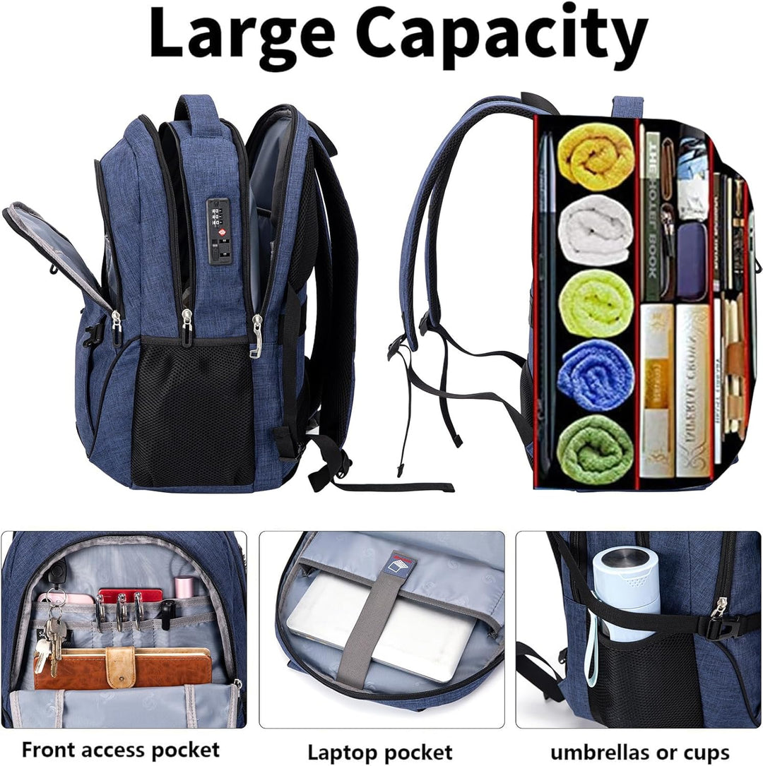 SHRRADOO Mochila Antirrobo para Laptop, Mochilas de Viaje con Puert...