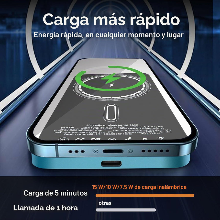 VONUV Cargador portátil magnético de 5000 mAh, cargador portátil in...