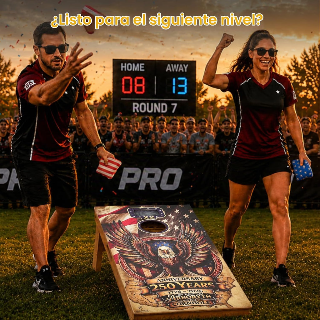 Conjunto de Tableros de Cornhole con Pelotas, Tableros de Madera de 4x2 ft tamaño reglamentario
