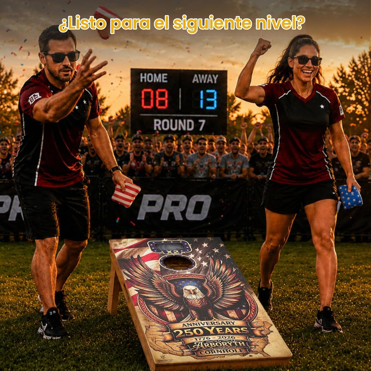 Conjunto de Tableros de Cornhole con Pelotas, Tableros de Madera de 4x2 ft tamaño reglamentario