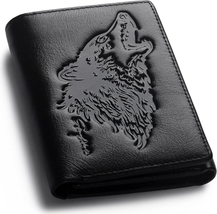 skneephate Billetera Tríptica para Hombre, Billeteras de Lobo para...