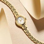 CHEETAH Reloj delicado dorado para mujer con pulsera retro clásica, caja ovalada y esfera minimalista, regalo para ella