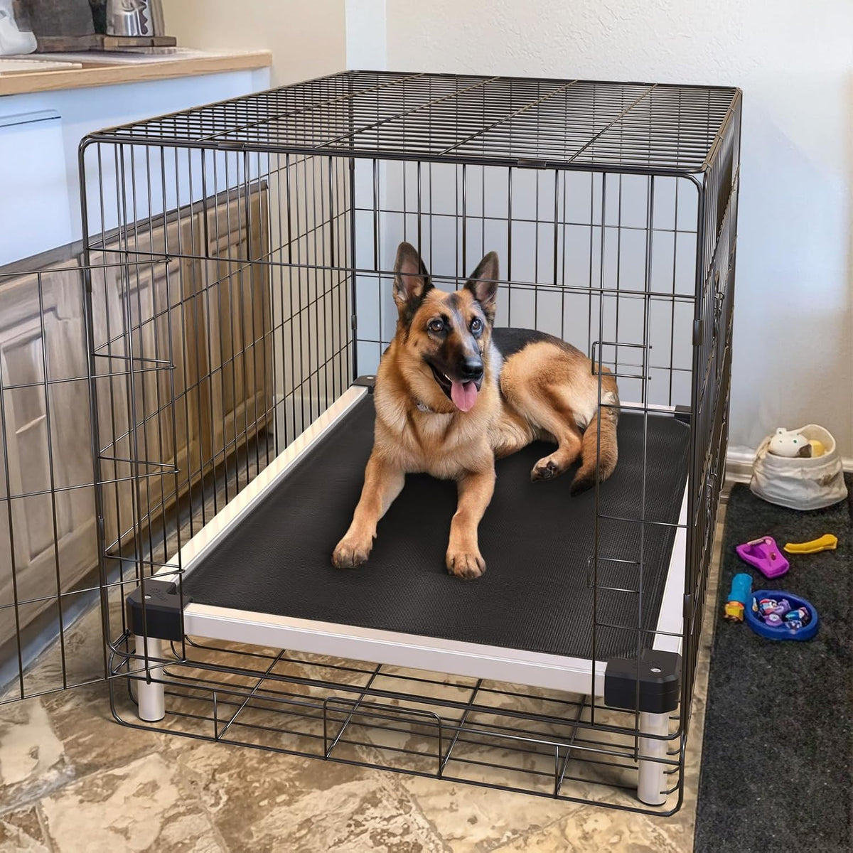 FXW TitanNest Cama Elevada para Perro Grande con Enfoque en Refrigeración y a Prueba de Masticación