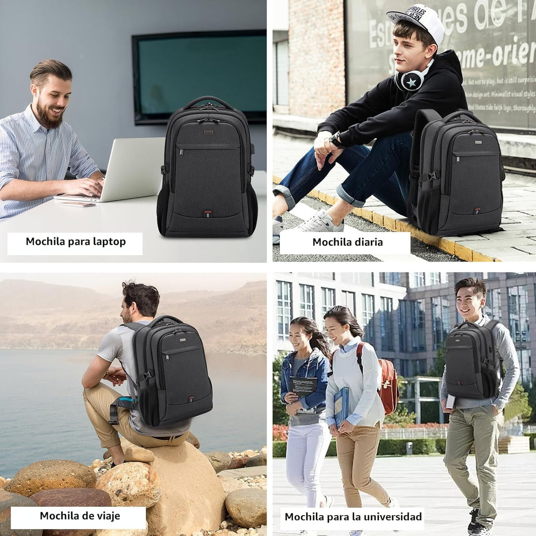 DUSLANG Mochila para laptop de 17 pulgadas para viajes, resistente...
