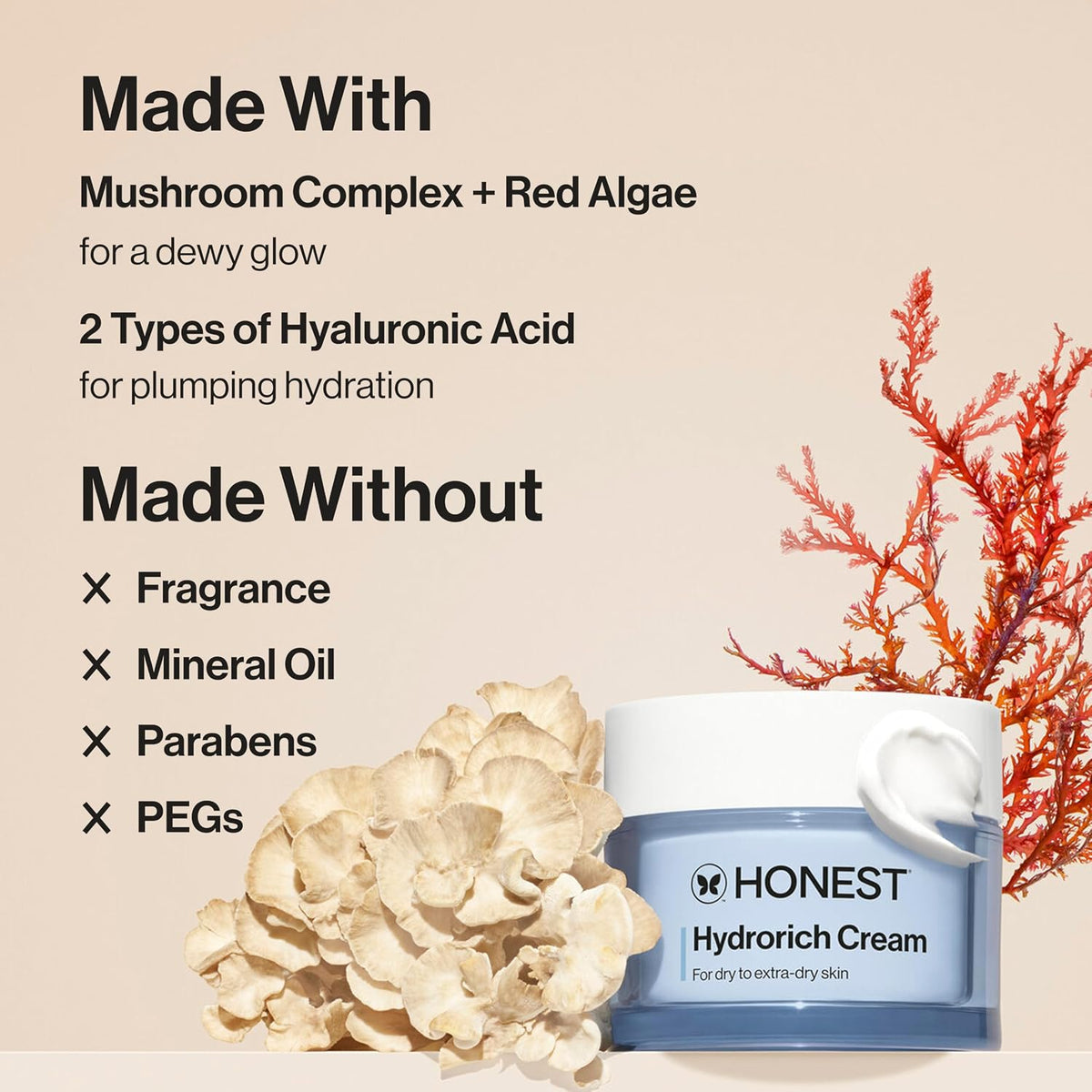 Honest Beauty Crema Hydrorich con ácido hialurónico + complejo de h...
