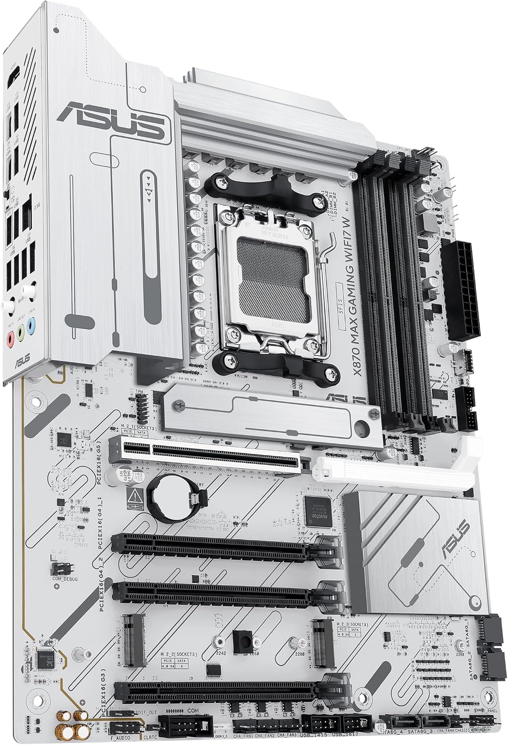 ASUS X870 MAX GAMING WIFI7 W AMD AM5 ATX Placa base, PCB blanco de...