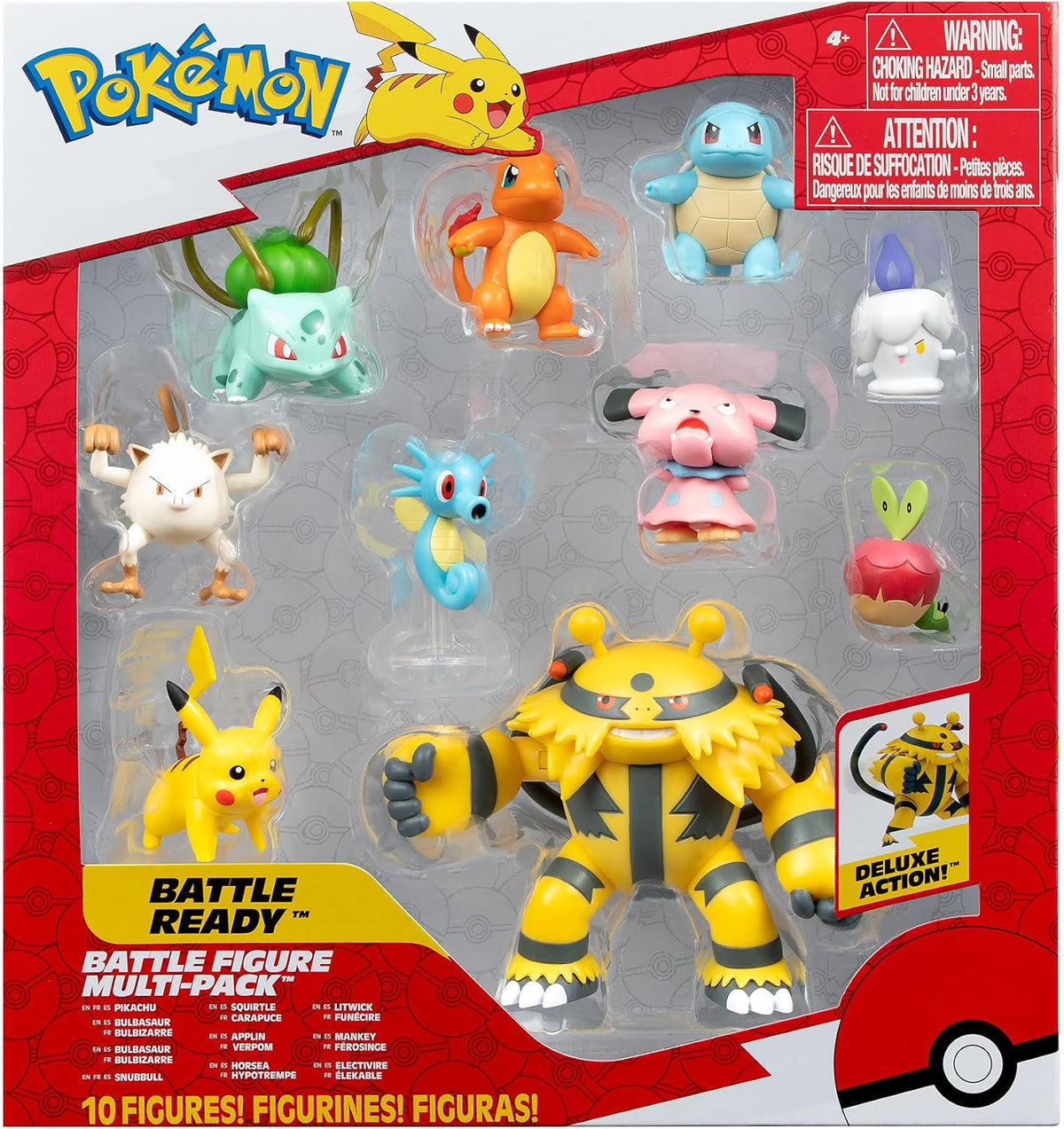 Pokemon Battle Figure Pack Nueve figuras de 2 pulgadas y una figura de 4.5 pulgadas