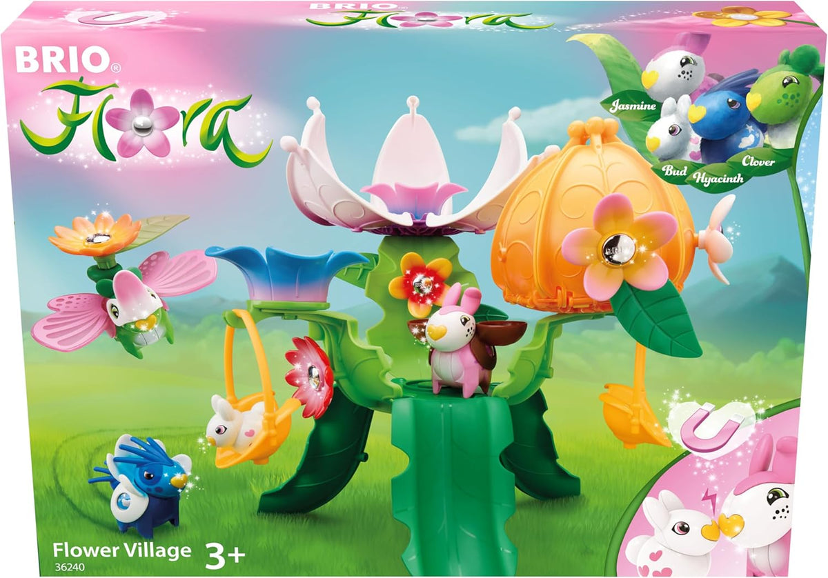 BRIO Flora Flower Village - Juego interactivo de construcción y decoración de 25 piezas para un juego imaginativo abierto, a partir de 3 años