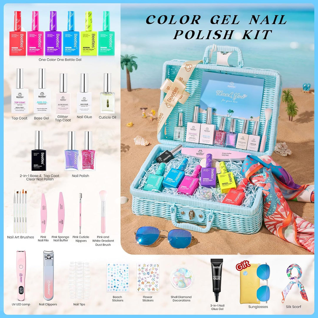 Beetles - Juego de esmaltes de uñas de gel de neón, kit de esmalte...