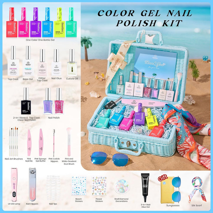 Beetles - Juego de esmaltes de uñas de gel de neón, kit de esmalte...