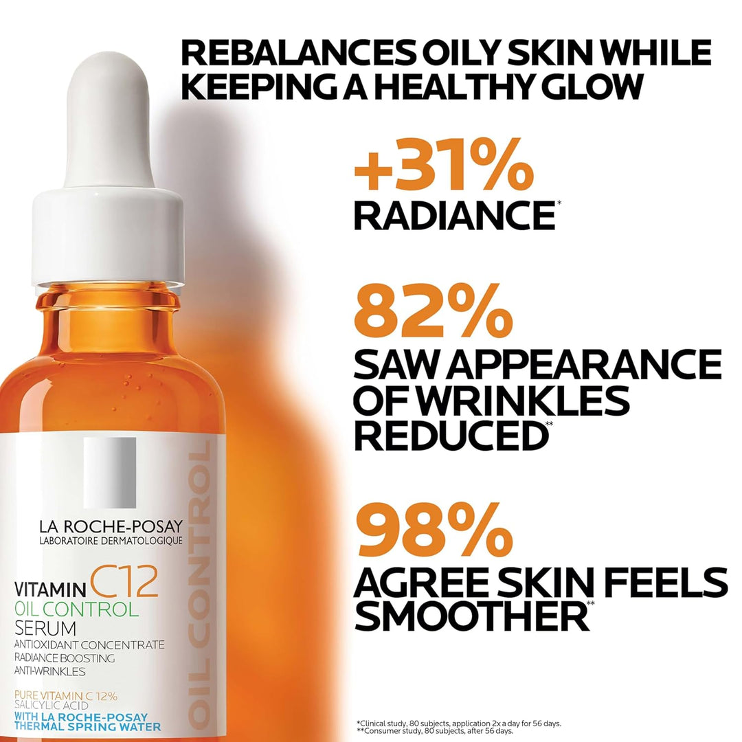 La Roche-Posay Suero puro de Vitamina C al 12% para cara con ácido...