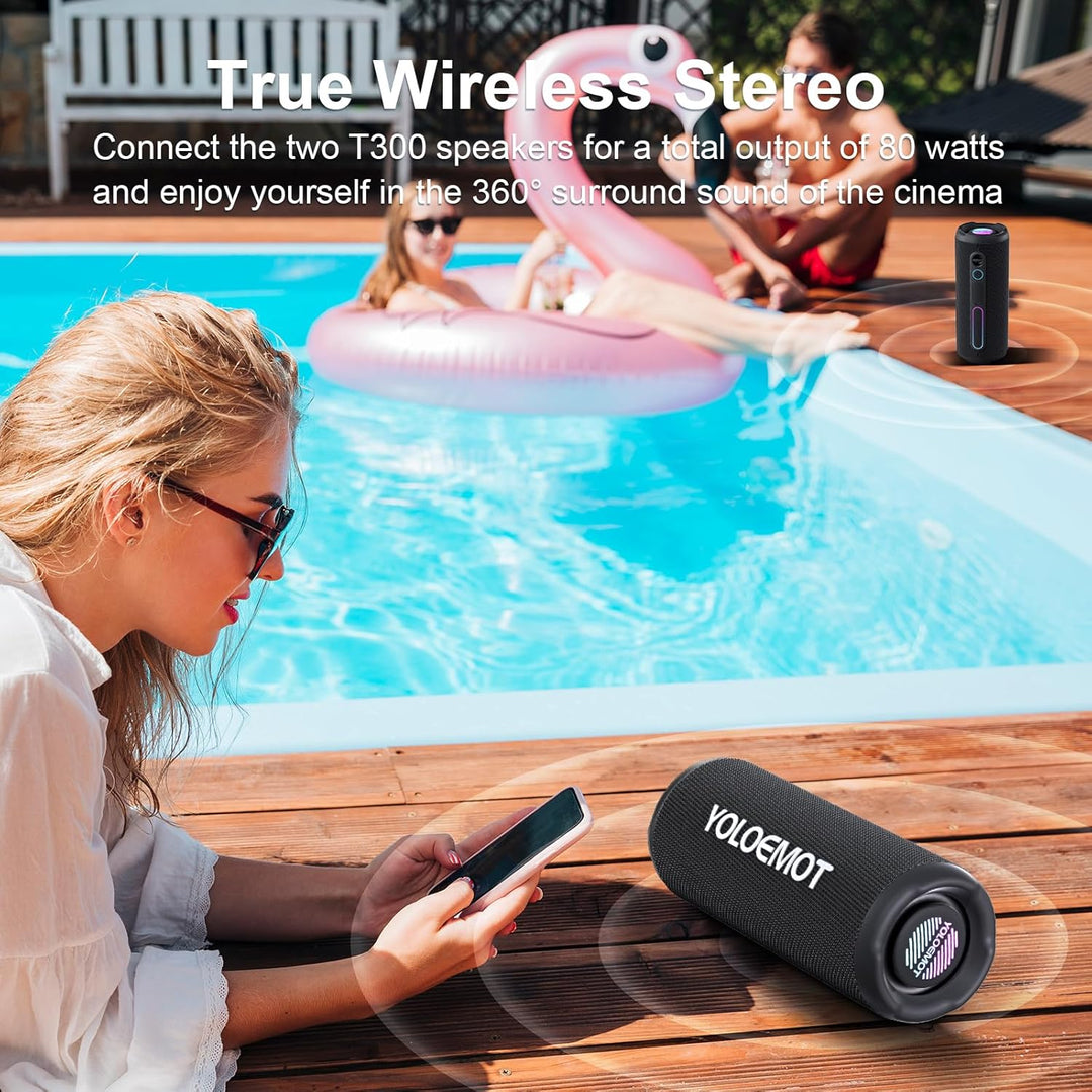 YOLOEMO - Altavoz Bluetooth portátil de 40 W, graves profundos mejo...