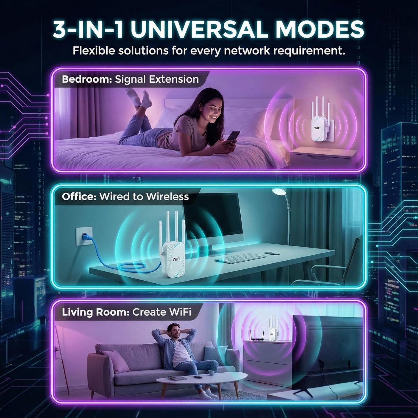 Uiuqekel Extensor WiFi GT300 de 300 Mbps, extensor de alcance WiFi...