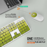Whalices 52 Combo de teclado y mouse inalámbricos, 2.4 G, recargabl...