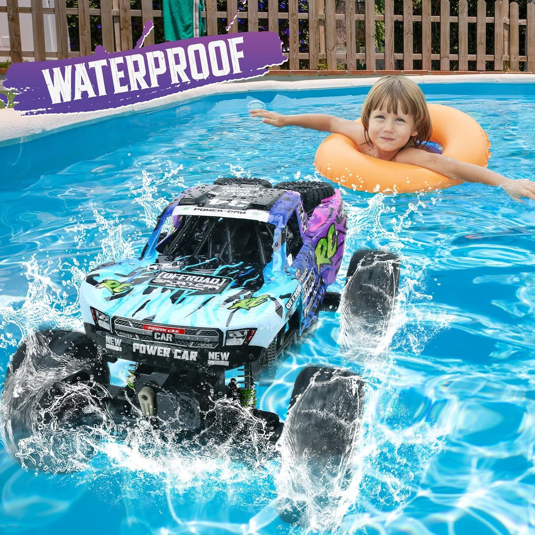 Camión de control remoto, 1:12 4x4 Offroad impermeable, auto grande...