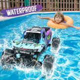 Camión de control remoto, 1:12 4x4 Offroad impermeable, auto grande...