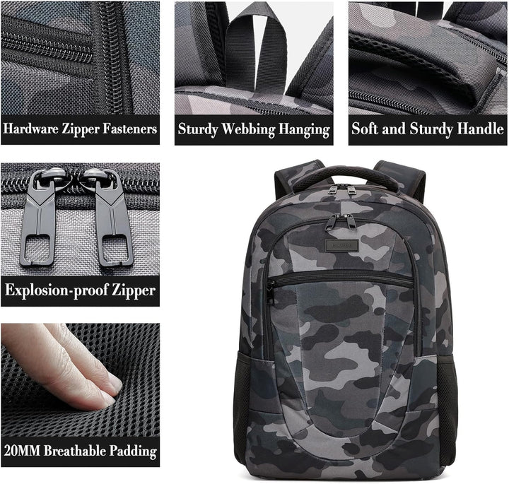 BIKROD Mochila de viaje para computadora portátil para hombres, moc...