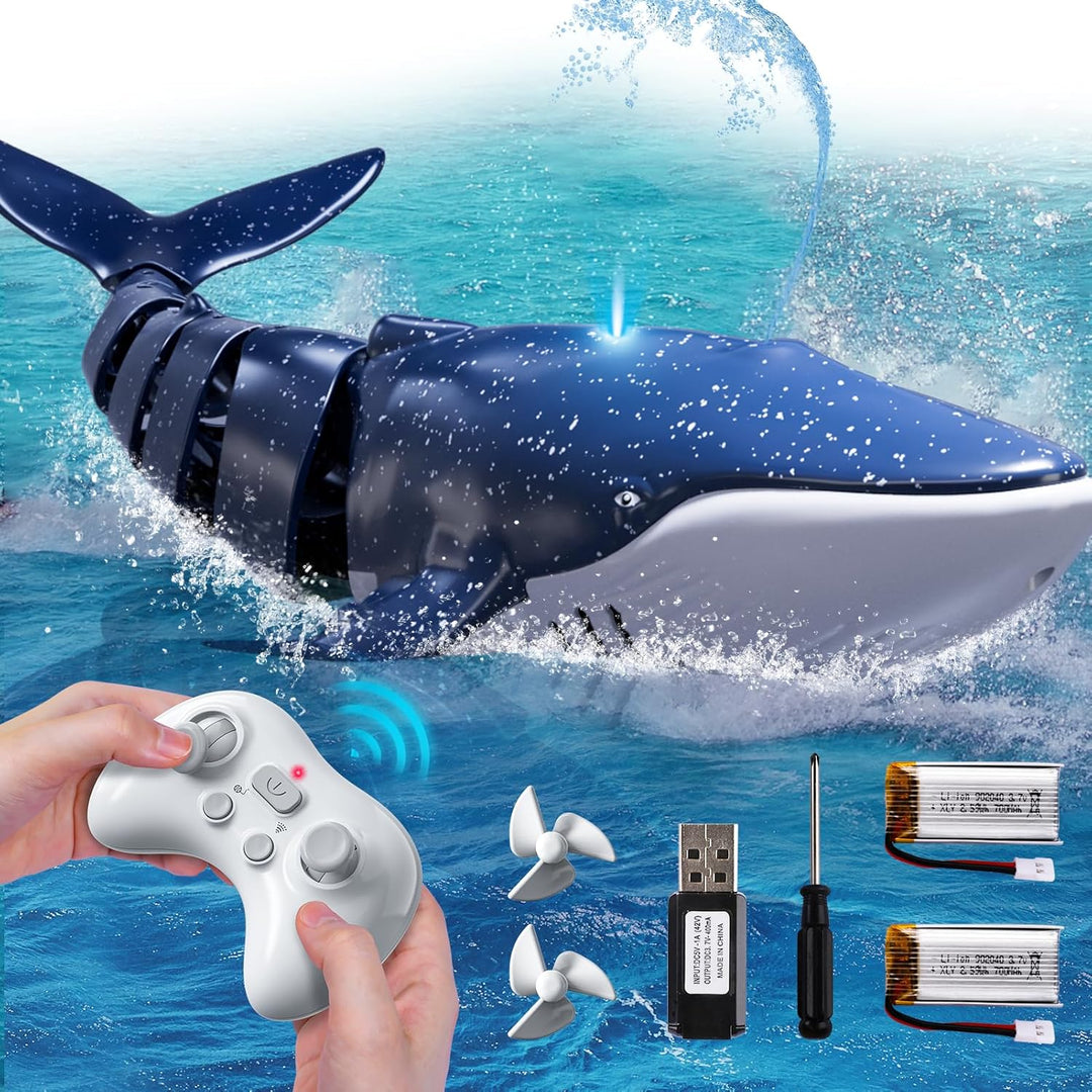 Juguetes de tiburón ballena con control remoto para niños, escala 1...