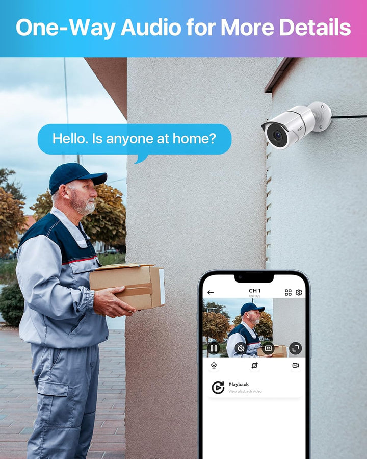 ZOSI 2MP 1080P HD-TVI Cámara de seguridad CCTV para el hogar con au...