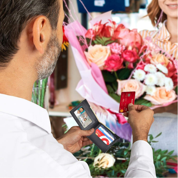 BULL GUARD Billeteras plegables con bloqueo RFID para hombres con 2...