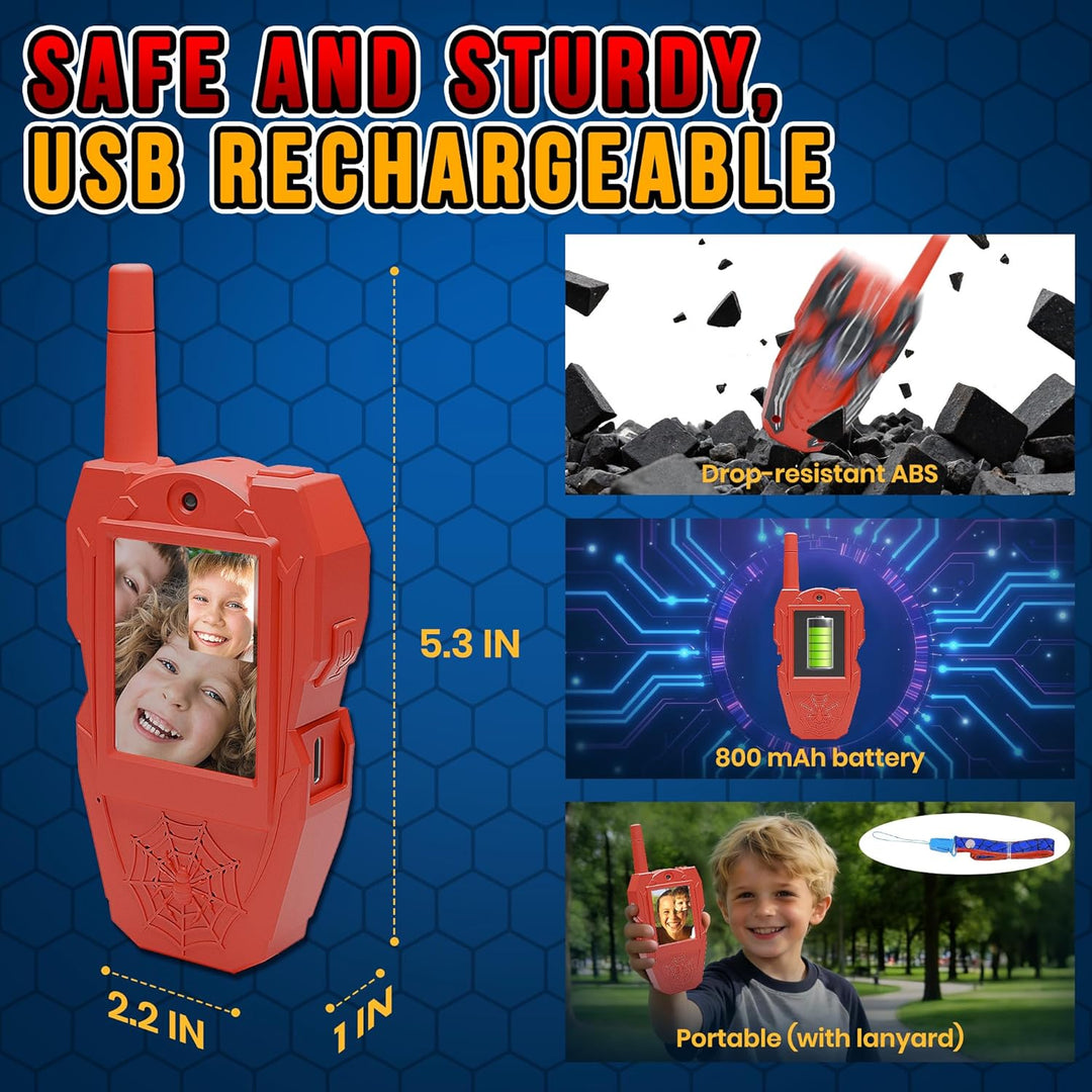 FUTESI Walkie Talkies de video para niños, paquete de 2, Walkie Tal...