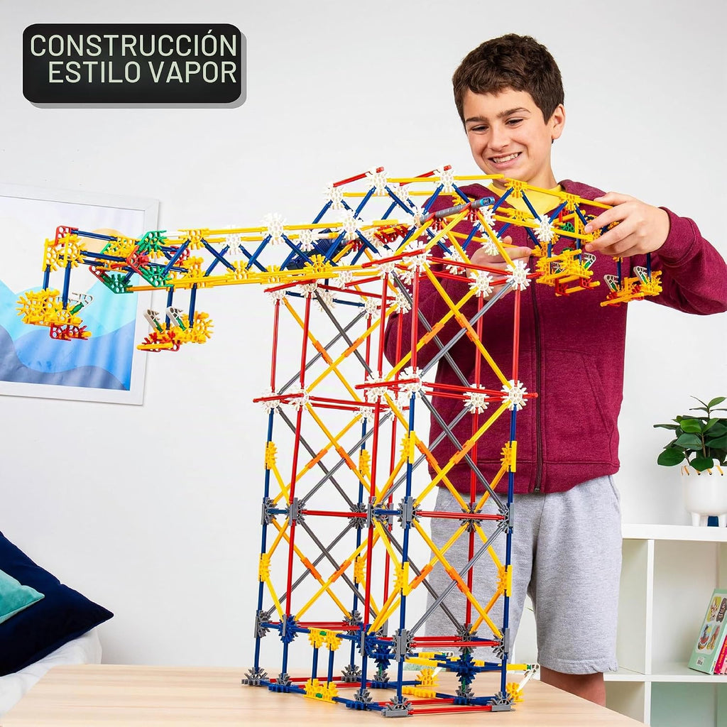K'Nex Set para construir de parque de atracción 3 en 1 con motor, 744 piezas