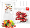 Bolsas reutilizables selladoras al vacío para alimentos, 30 bolsas pequeñas sin BPA (8 x 10 pulgadas), aptas para congelador, microondas, resistentes al olor, a prueba de fugas, compatibles con