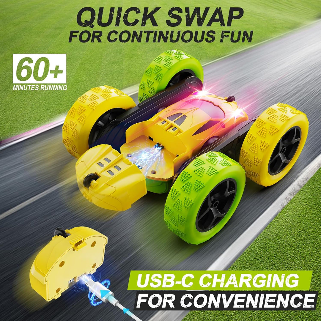 QUNREDA - Coche a control remoto, juguetes de coche RC para niños d...