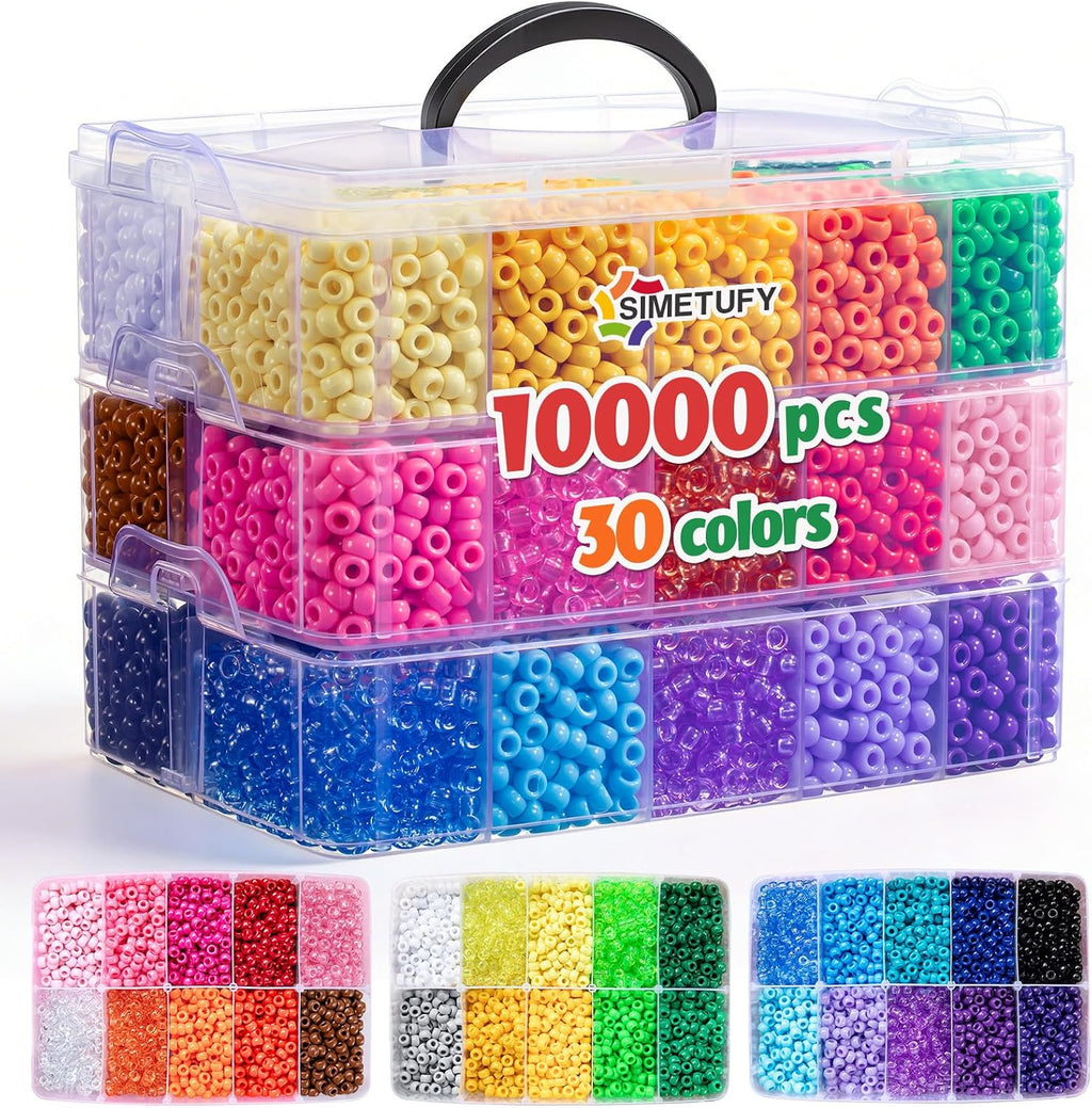 10000 cuentas de poni a granel, 30 colores para hacer pulseras