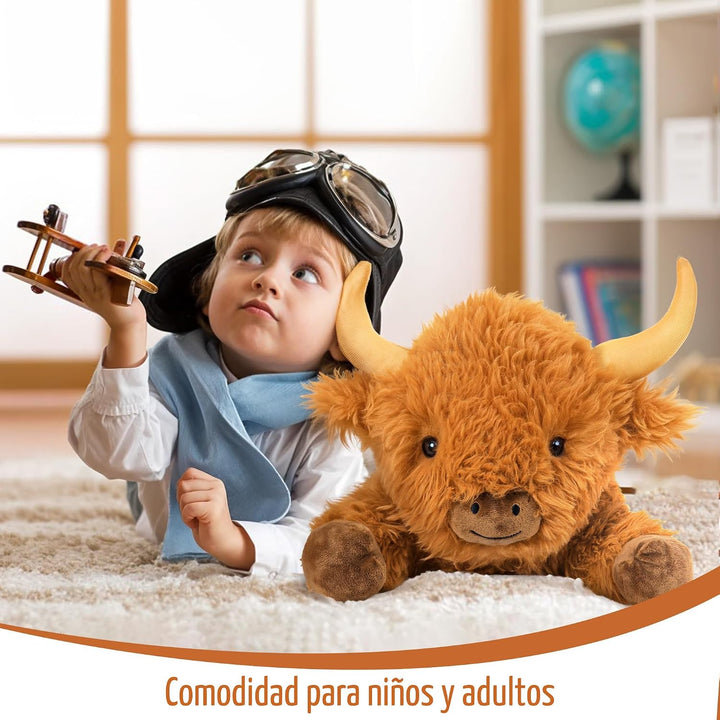 Wepop Animales de Peluche con Peso de Vaca Highland de 5 libras, Ju...