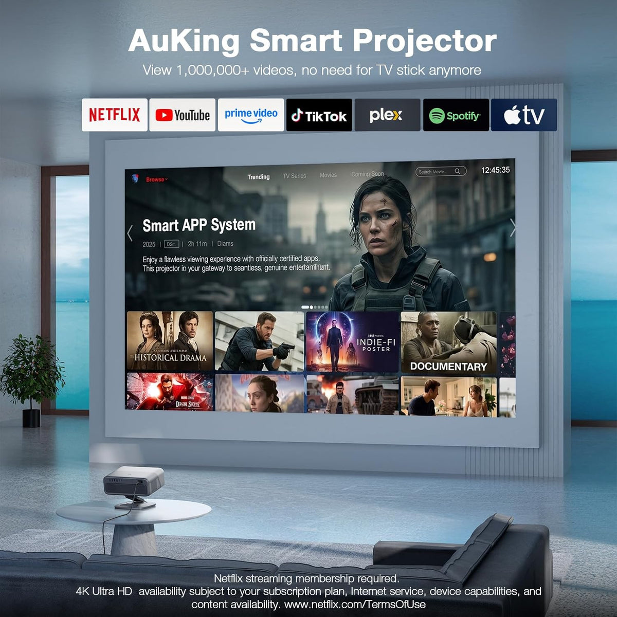 [Aplicación con licencia oficial y 3500ANSI] Proyector 4K con WiFi...