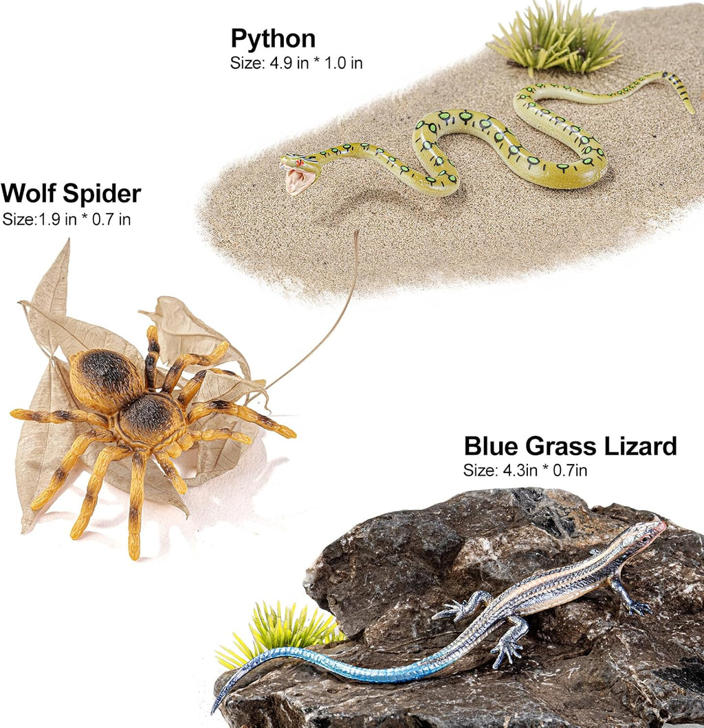 14PCS figuras de animales de reptiles juguetes anfibios diorama juguetes