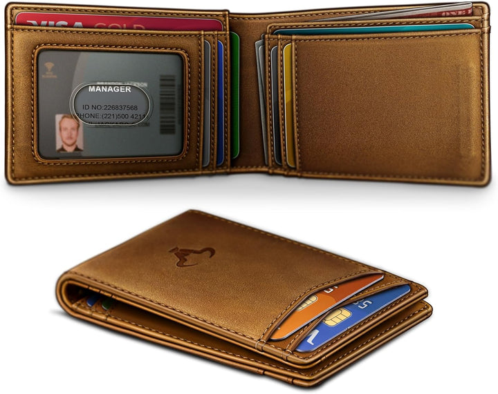 BULLIANT Cartera magnética para hombre, de piel de grano completo,...