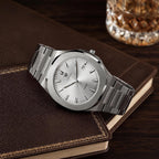 Relojes de negocios de cuarzo de acero inoxidable de cara grande de