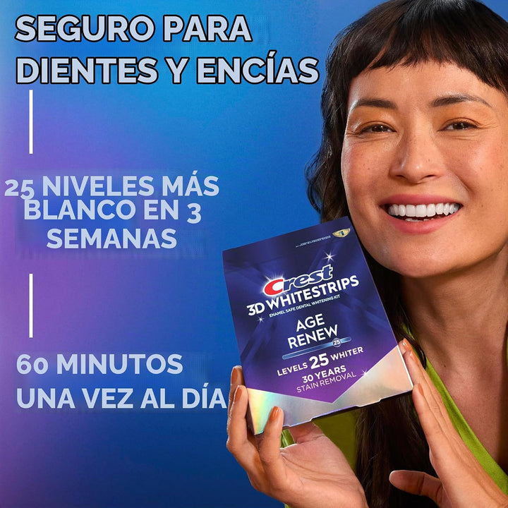 Crest 3D Whitestrips Age Renew \u2013 Kit de blanqueamiento dental,...