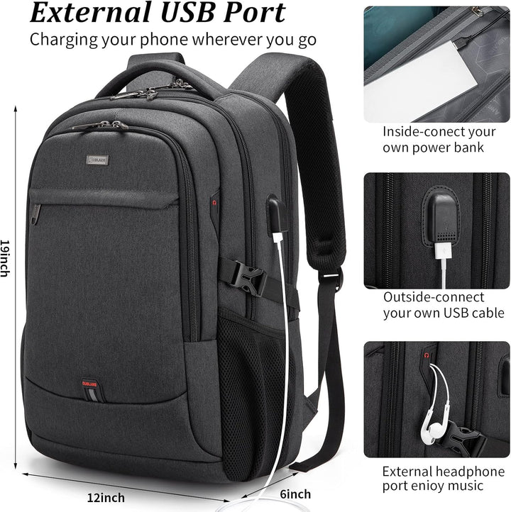 DUSLANG Mochila para laptop de 17 pulgadas para viajes, resistente...