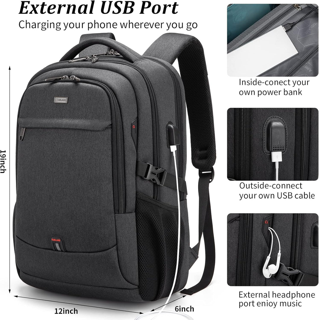 DUSLANG Mochila para laptop de 17 pulgadas para viajes, resistente...