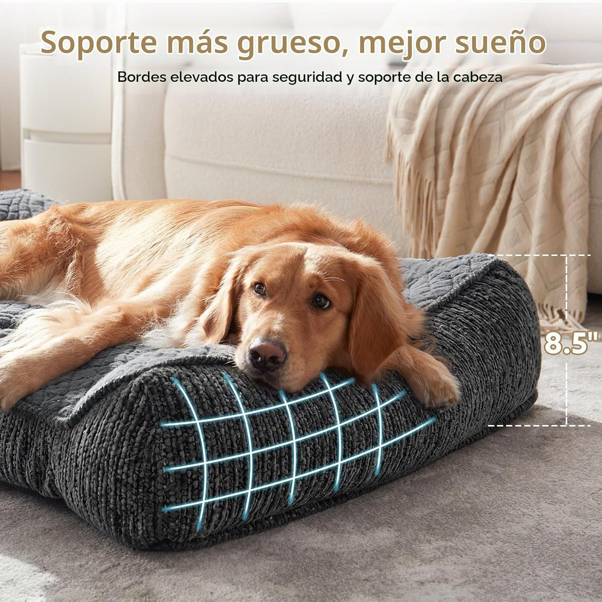 JOEJOY XL - Cama ortopédica para perros grandes, cama de espuma extra