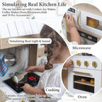 Cocina de madera para niños con luces y sonidos, diseño moderno