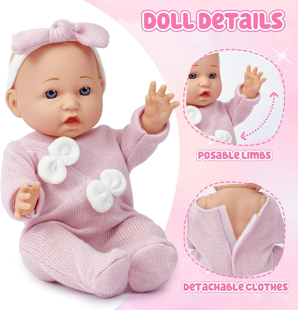 Golray juego de muñeca de bebé suave de 12 pulgadas con accesorios